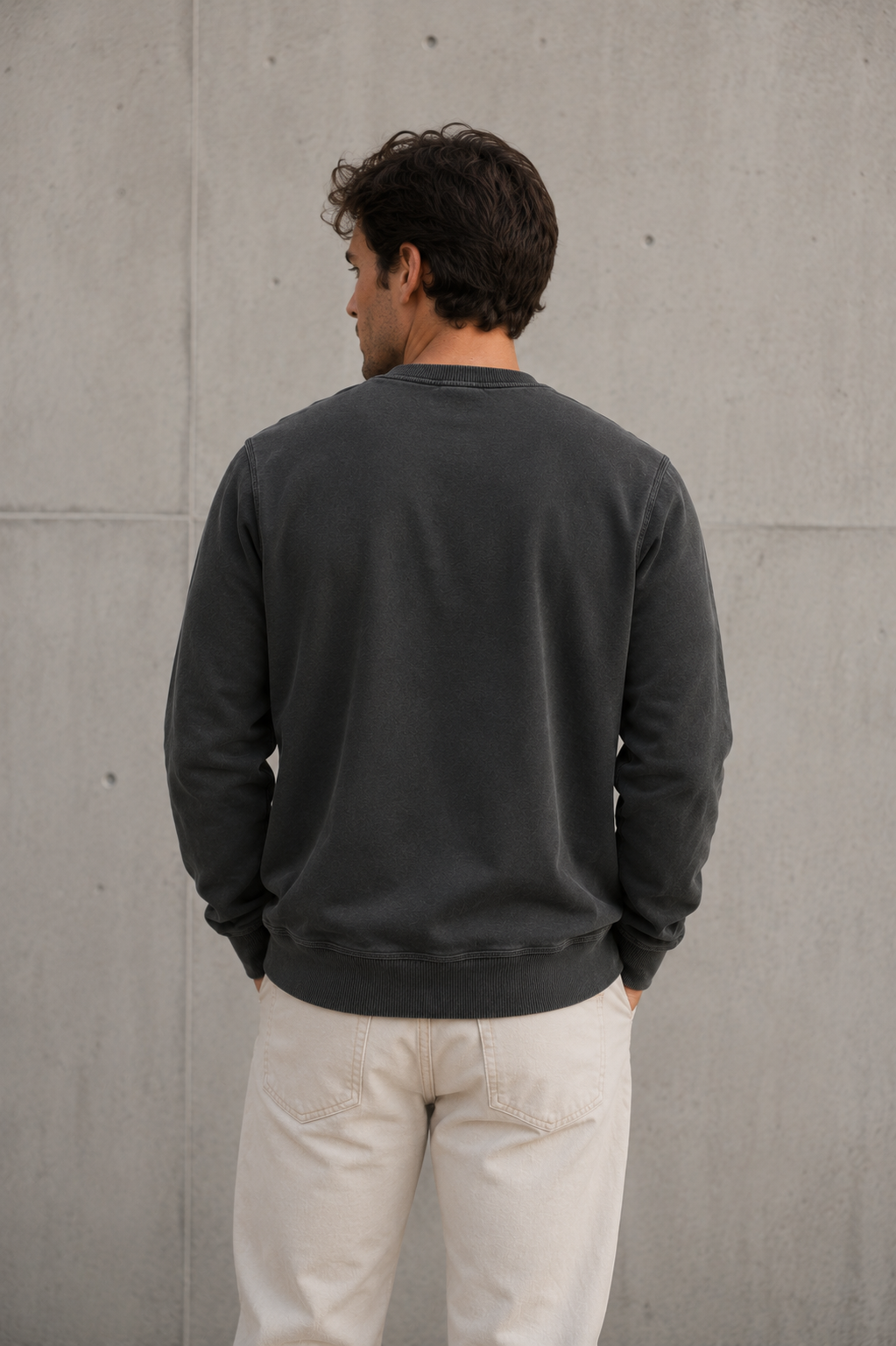 BROCK REG LS WASHED LOGO CREW SWEAT