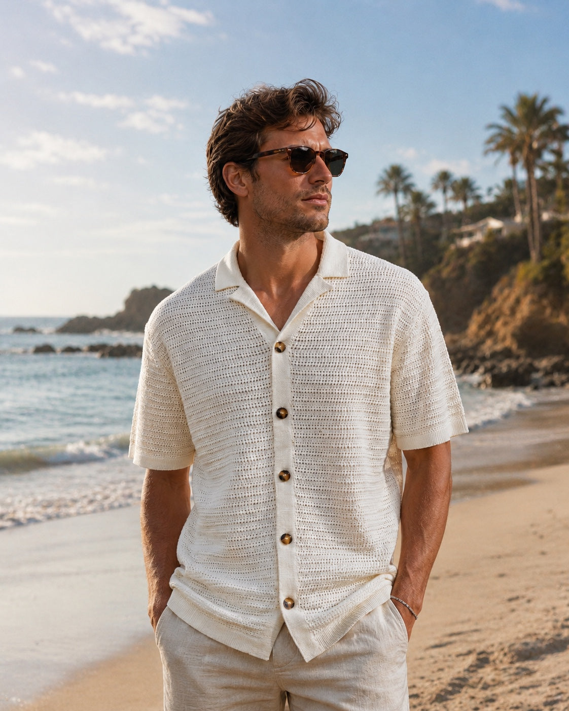 ONS THIAGO OVZ 7 SS RESORT CROCHET SHIRT