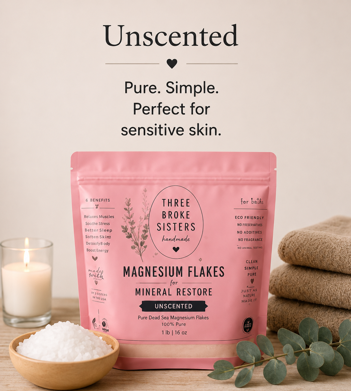 Dead Sea Magnesium Flakes Unscented